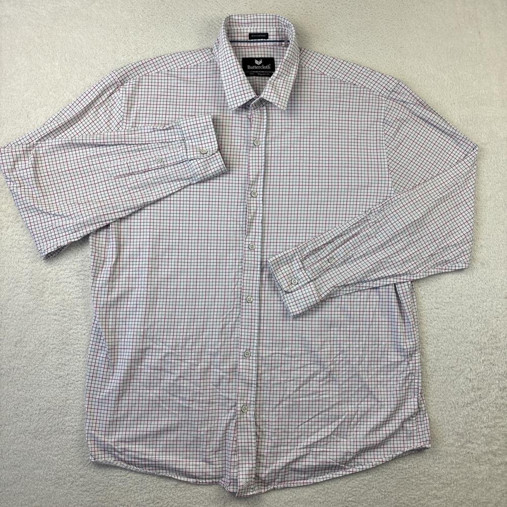 BUTTERCLOTH Icy Cotton Long Sleeve Shirt Mens 3XL Regular Fit Button Stretch LS - Picture 2 of 16